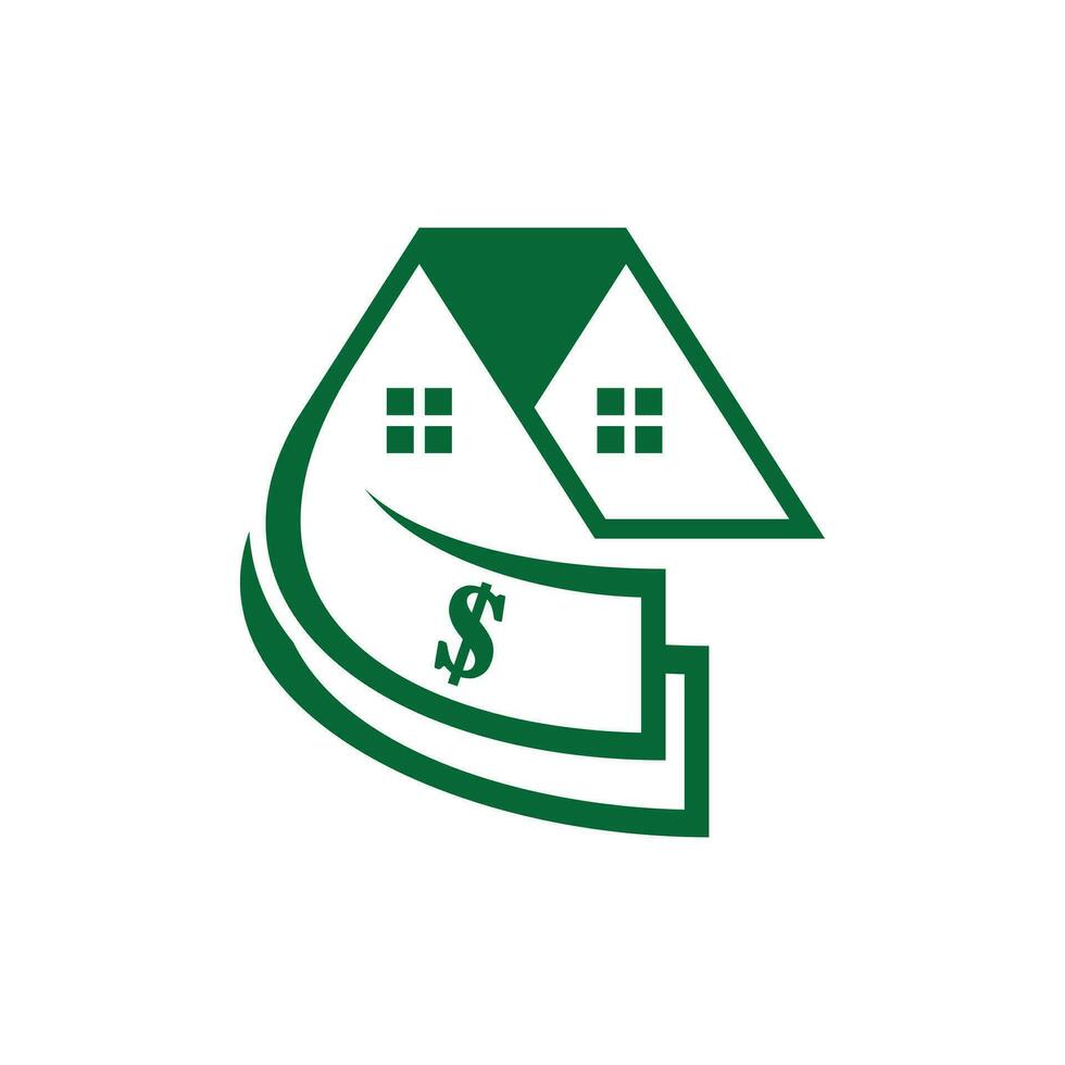 dinheiro casa logotipo Projeto modelo, vetor dinheiro casa dinheiro logotipo Projeto conceito ilustração idéia