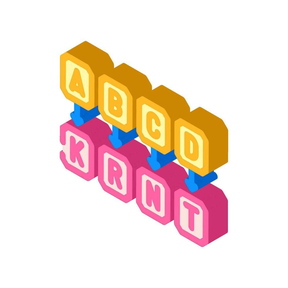 criptografia matemática Ciência Educação isométrico ícone vetor ilustração