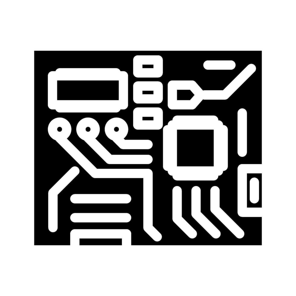 o circuito borda elétrico engenheiro glifo ícone vetor ilustração