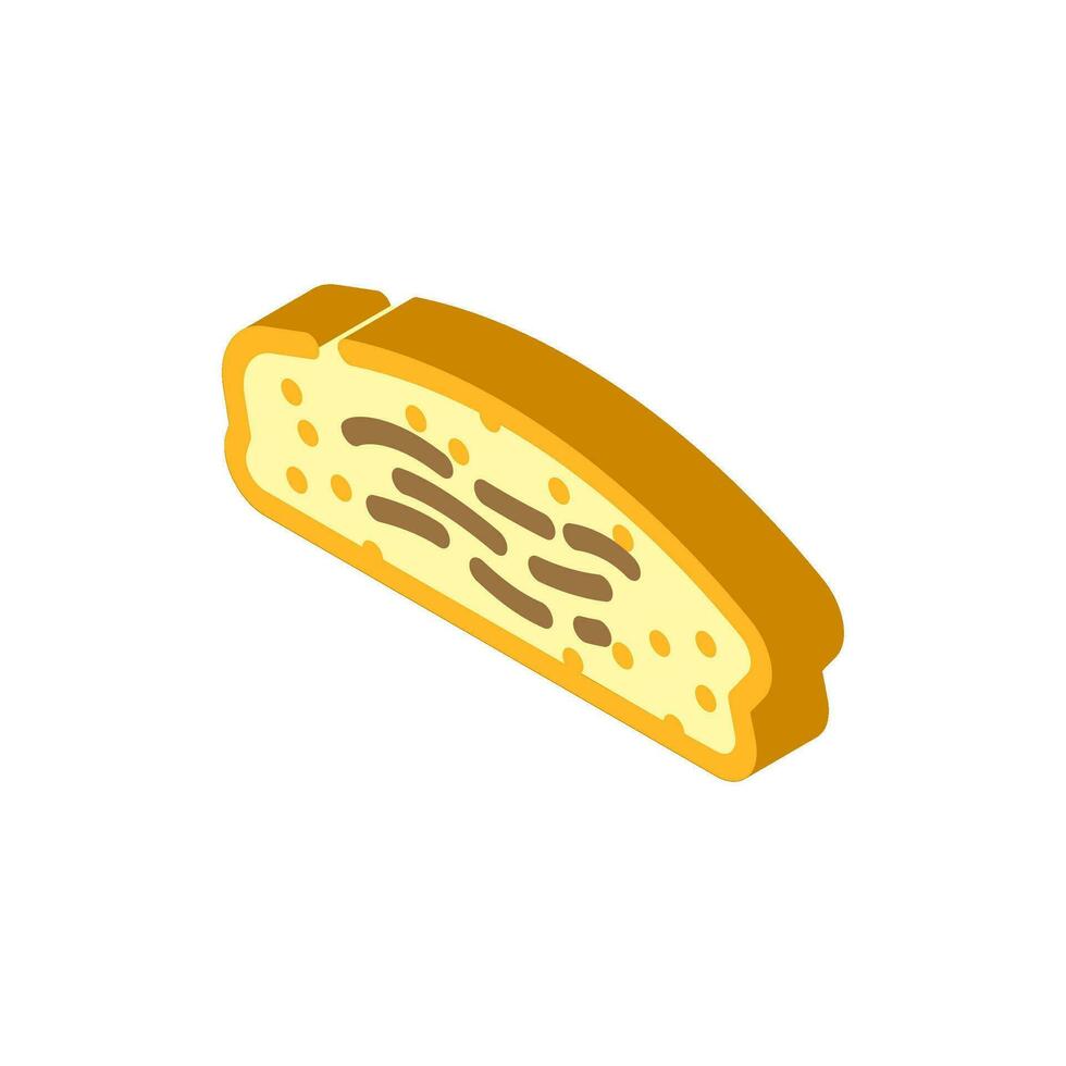 bacon pão Comida refeição isométrico ícone vetor ilustração