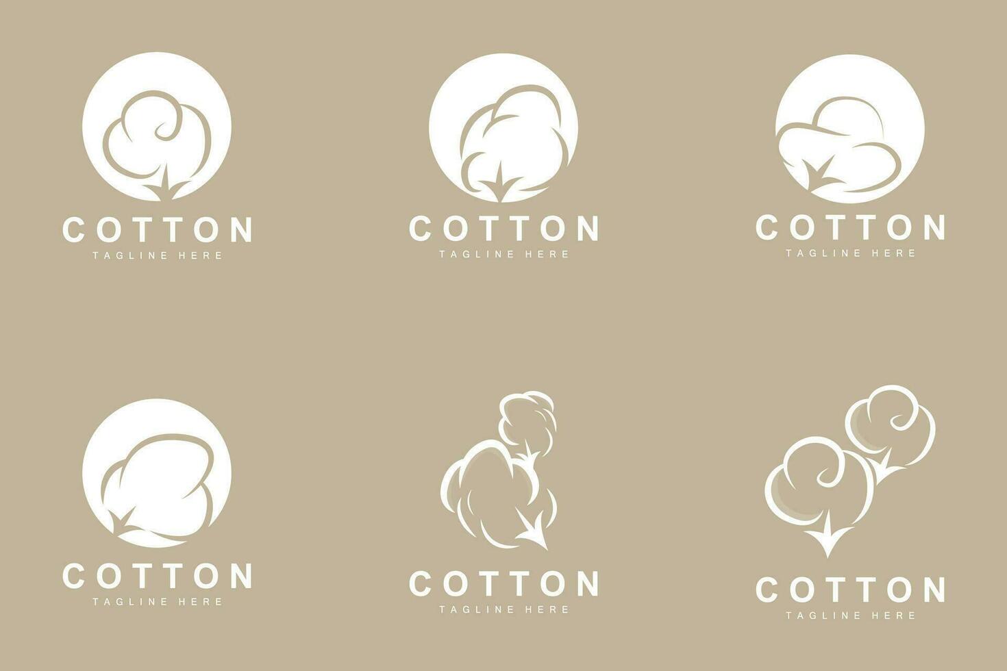 algodão logotipo, suave algodão flor Projeto vetor natural orgânico plantas vestuário materiais e beleza têxteis