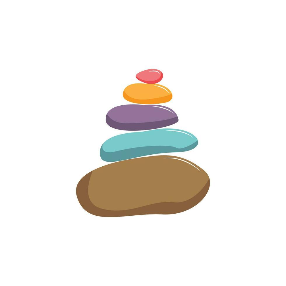 pedra logotipo, vetor zen meditação pedra Saldo tranqüilidade, ioga minimalista simples projeto, silhueta ilustração