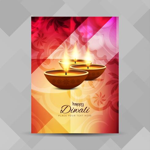 Resumo feliz Diwali festival brochura design vetor