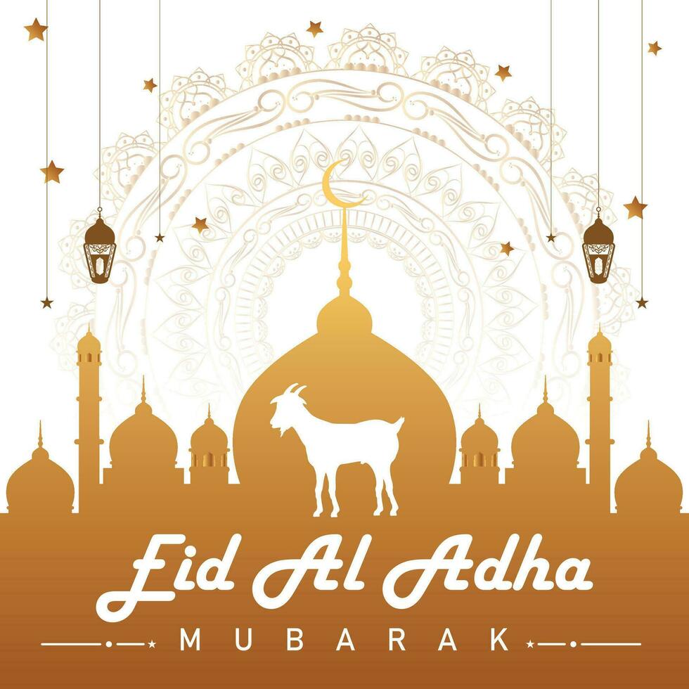 eid al adha Mubarak islâmico festival cumprimento Projeto modelo vetor