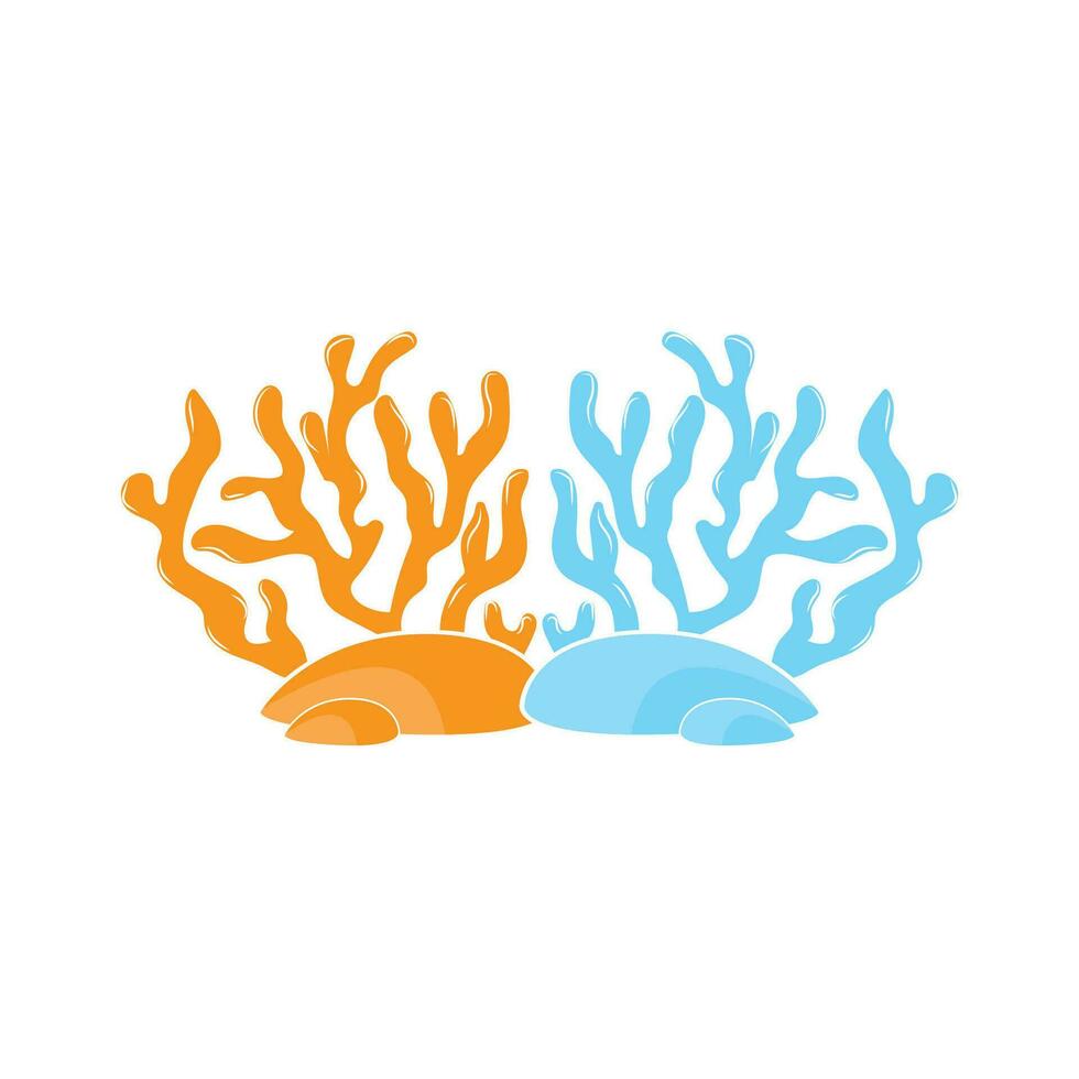 algas marinhas logotipo, oceano ornamental plantar projeto, marinho vida vetor, símbolo ilustração vetor