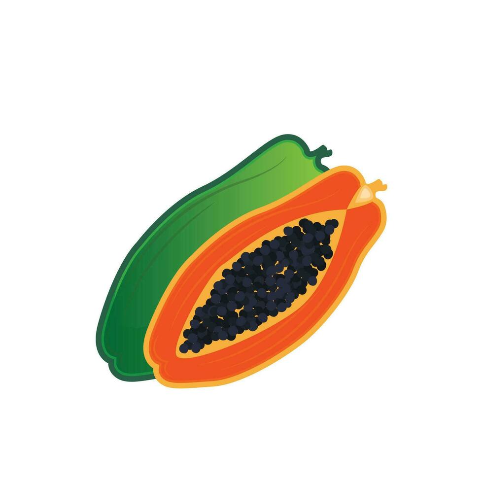 design de logotipo de mamão, vetor de frutas vitamínicas, ícone de ilustração de marca de produtos de frutas