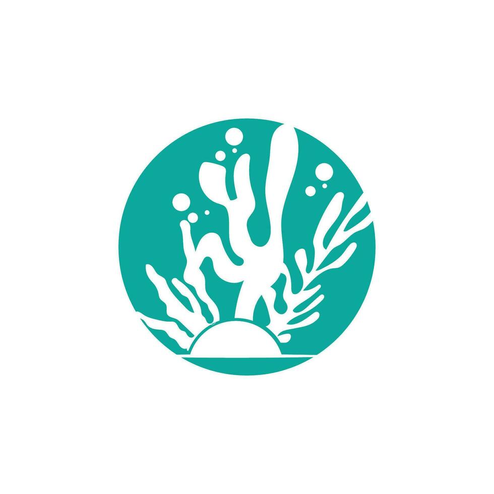 algas marinhas logotipo, oceano ornamental plantar projeto, marinho vida vetor, símbolo ilustração vetor