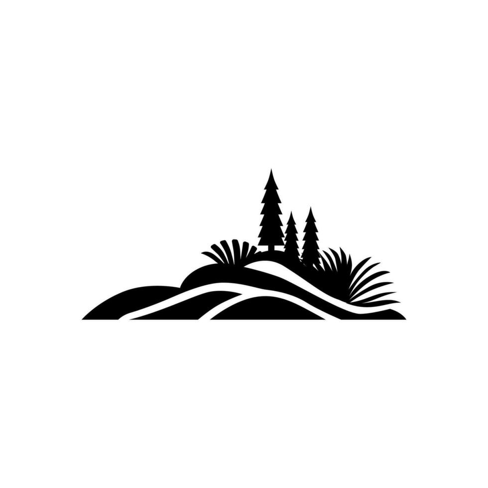 Colina silhueta Projeto logotipo vetor
