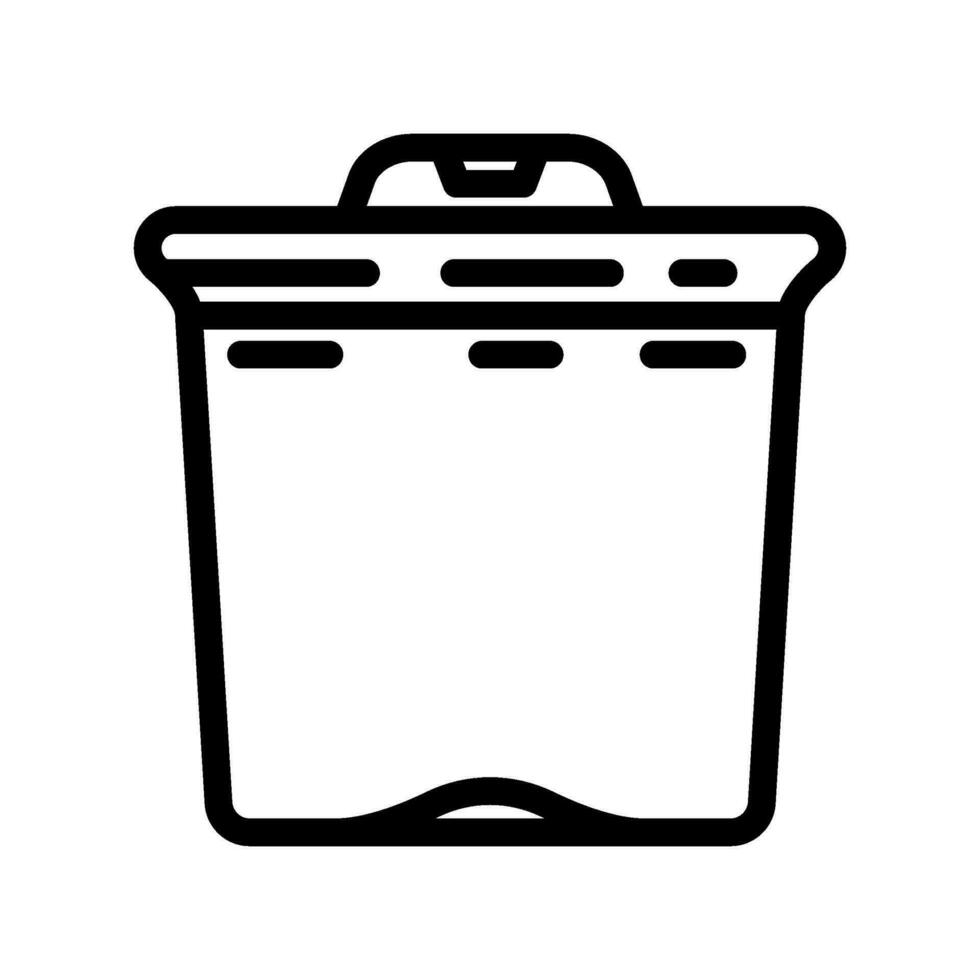 almoço caixa plástico saudável linha ícone vetor ilustração