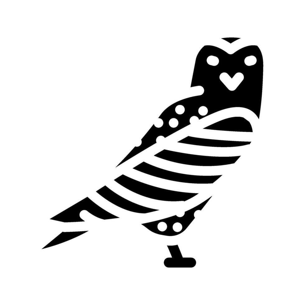 Nevado coruja inverno estação glifo ícone vetor ilustração