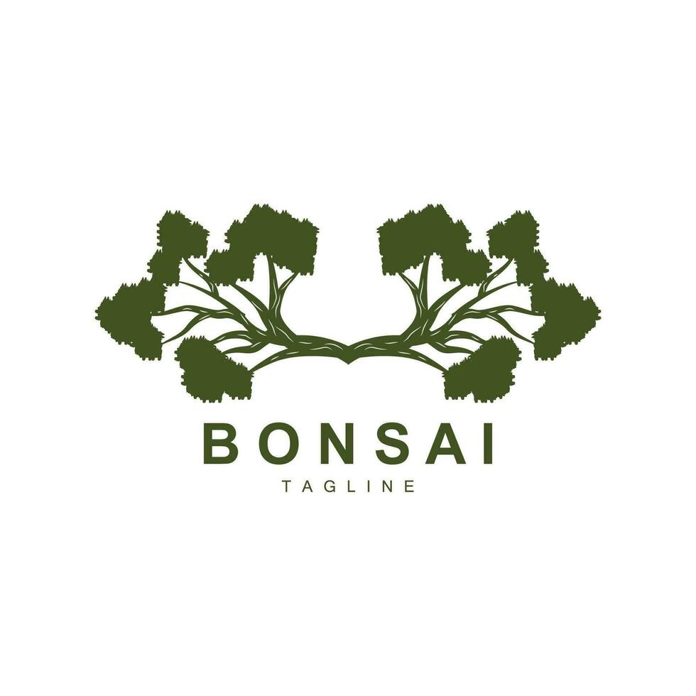 bonsai árvore logotipo. simples minimalista silhueta projeto, plantar vetor, ícone ilustração elemento vetor