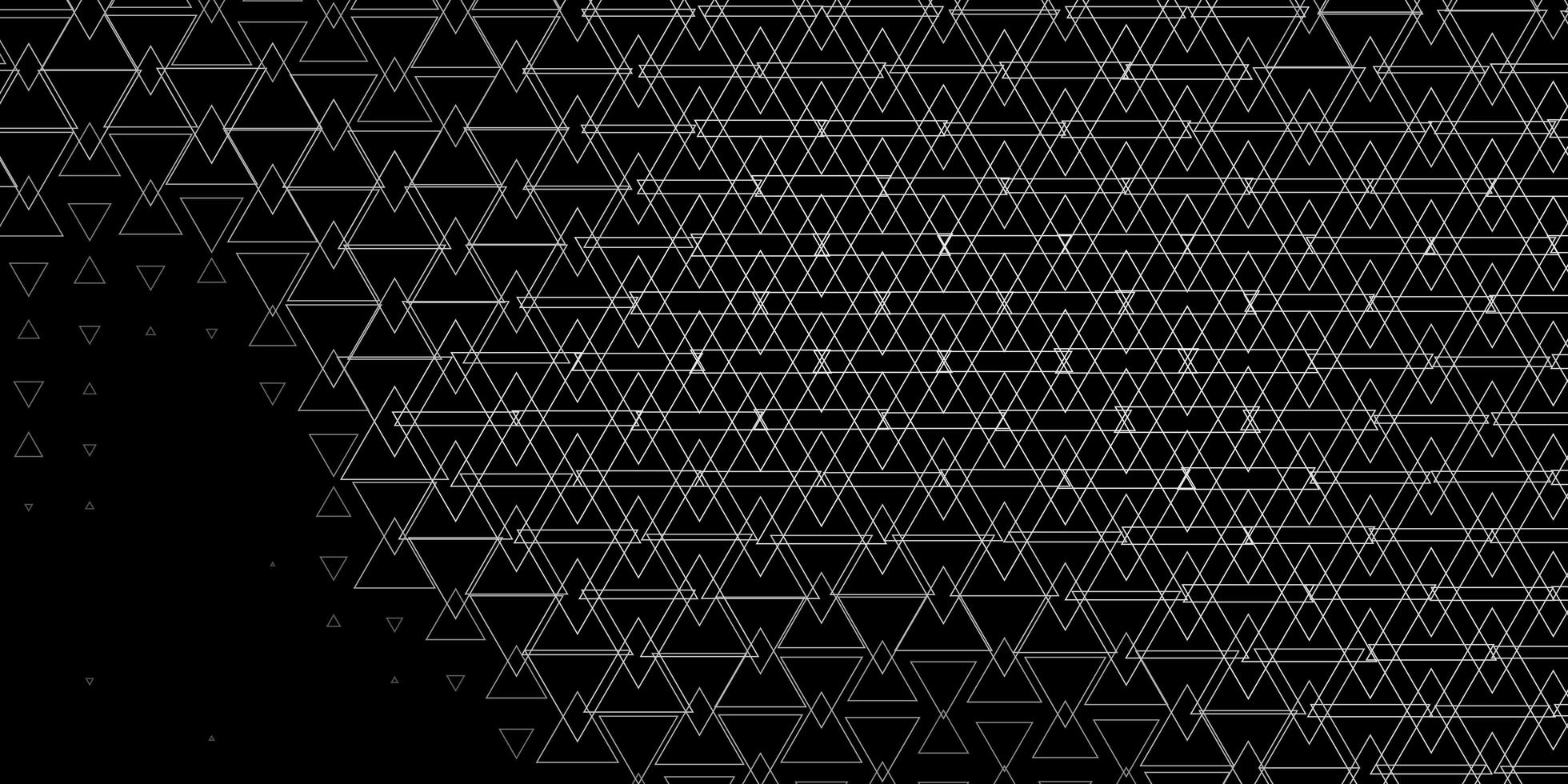 modelo de vetor cinza escuro com triângulos de linhas ilustração moderna de gradiente com modelo de triângulos coloridos para papéis de parede