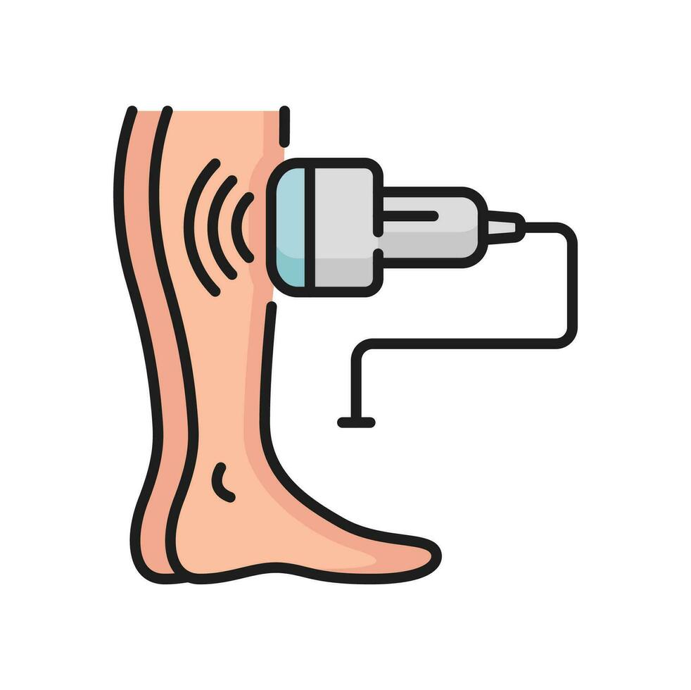 ultrassom do veias dentro pernas isolado esboço ícone vetor