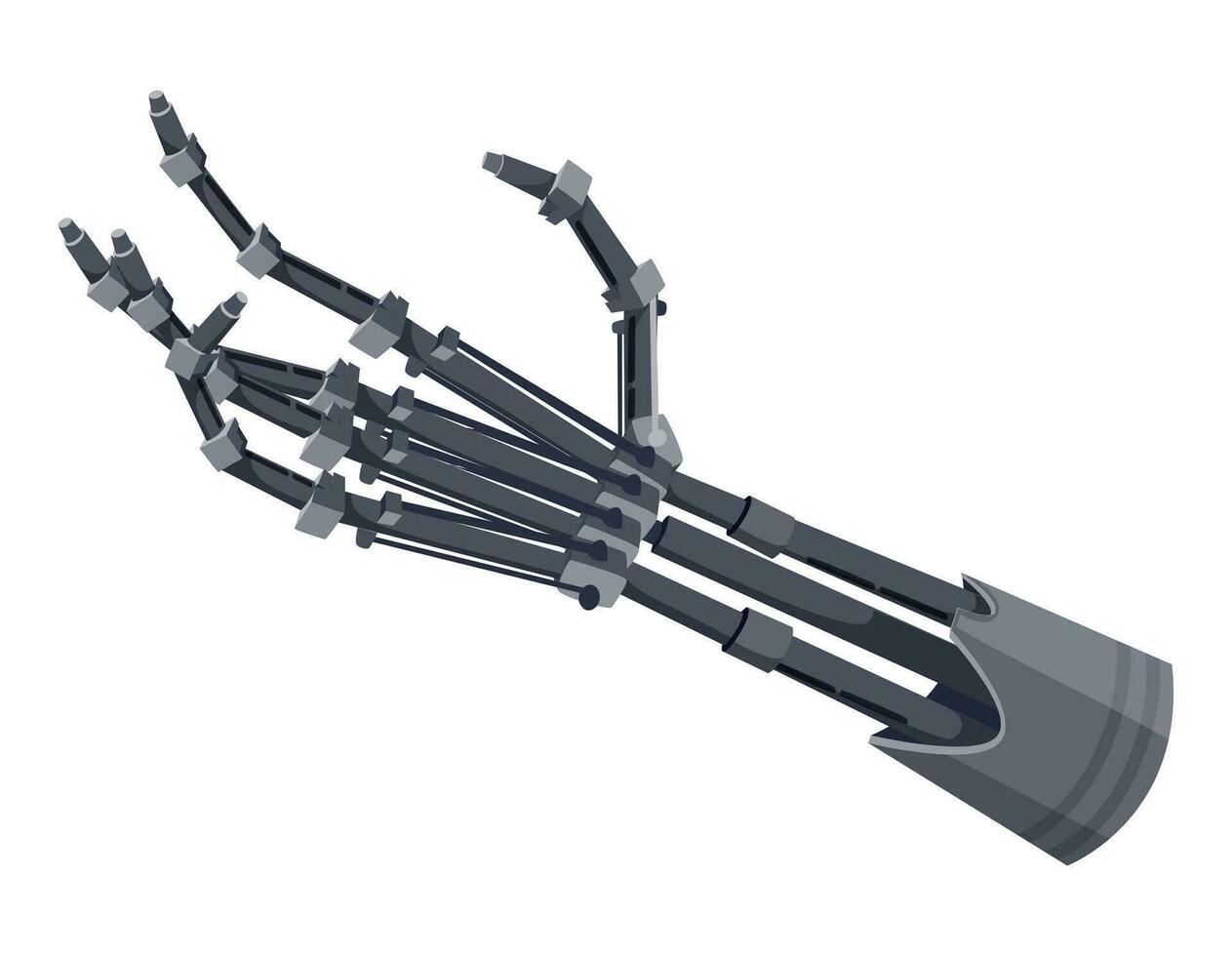 robô cyborg braço, robótico prótese humano mão vetor