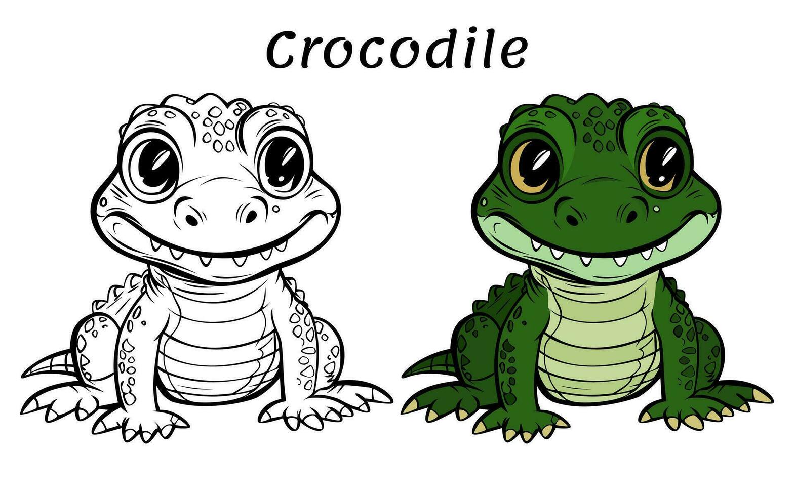 fofa crocodilo animal coloração livro ilustração vetor