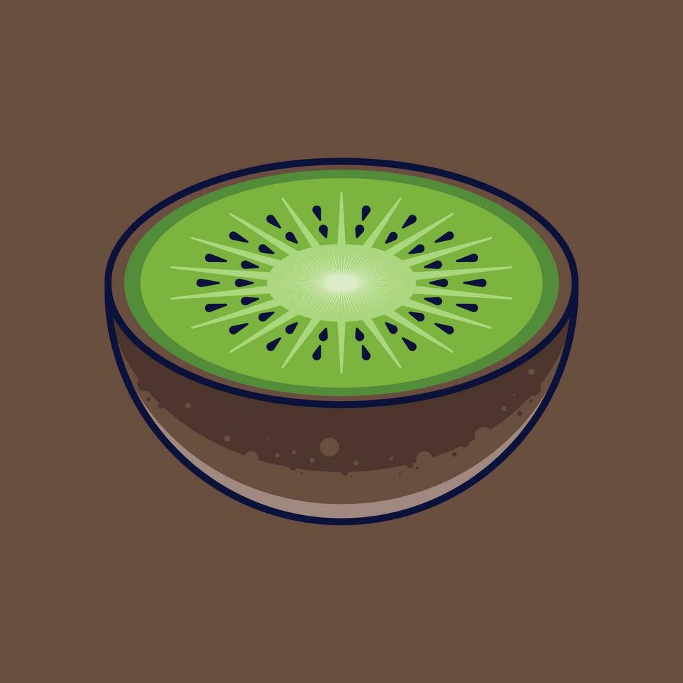 kiwi fruta desenho animado vetor ícone ilustração. Comida fruta ícone conceito isolado Prêmio vetor. plano desenho animado estilo adequado para rede aterrissagem página, bandeira, adesivo, fundo