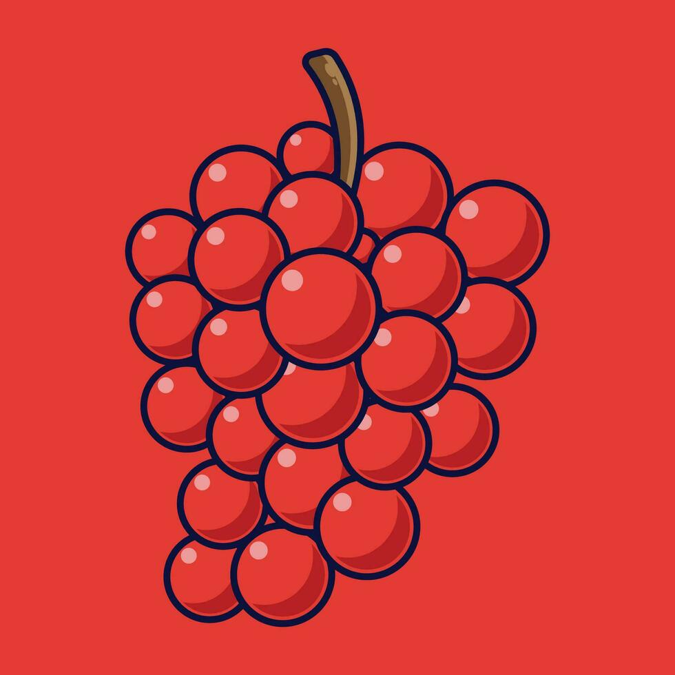 uva fruta desenho animado vetor ícone ilustração. Comida fruta ícone conceito isolado Prêmio vetor. plano desenho animado estilo adequado para rede aterrissagem página, bandeira, adesivo, fundo