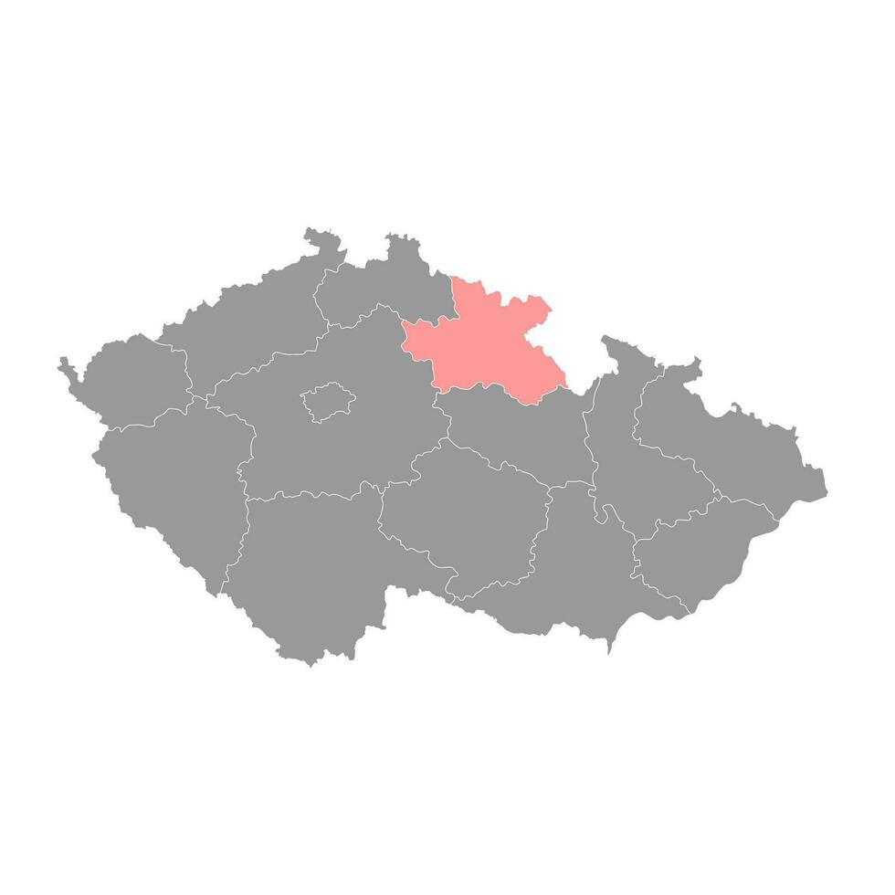 hradec kralove região administrativo unidade do a tcheco república. vetor ilustração.