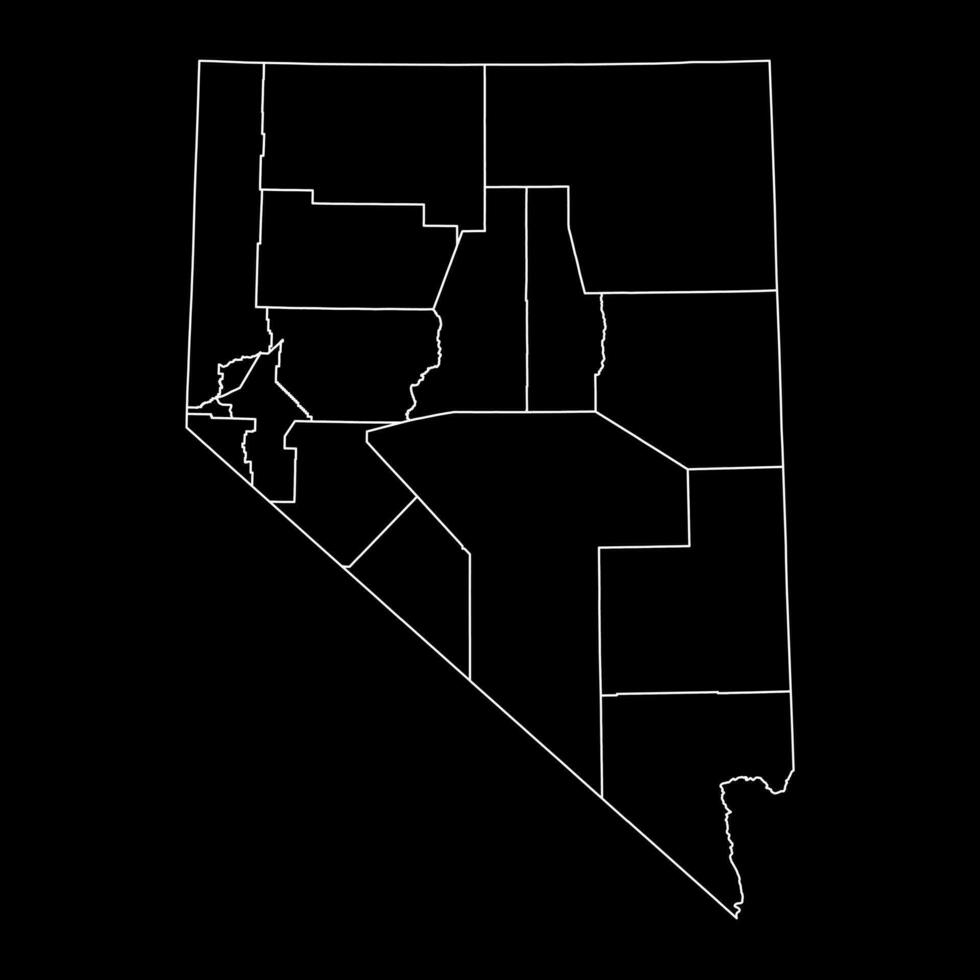 nevada Estado mapa com condados. vetor ilustração.