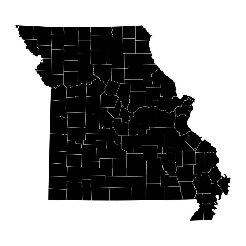 Missouri Estado mapa com condados. vetor ilustração.