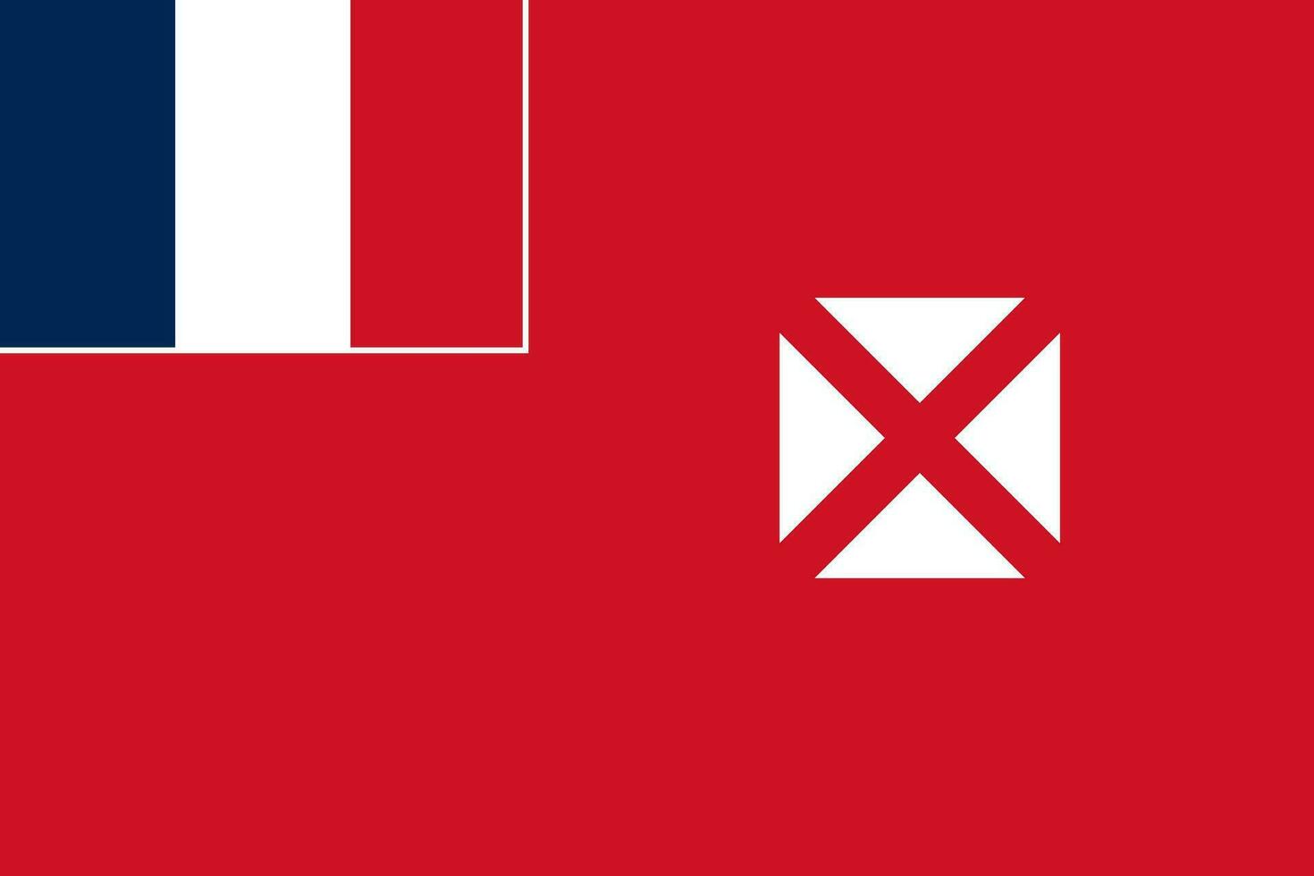 bandeira de wallis e futuna, cores oficiais e proporção. ilustração vetorial. vetor