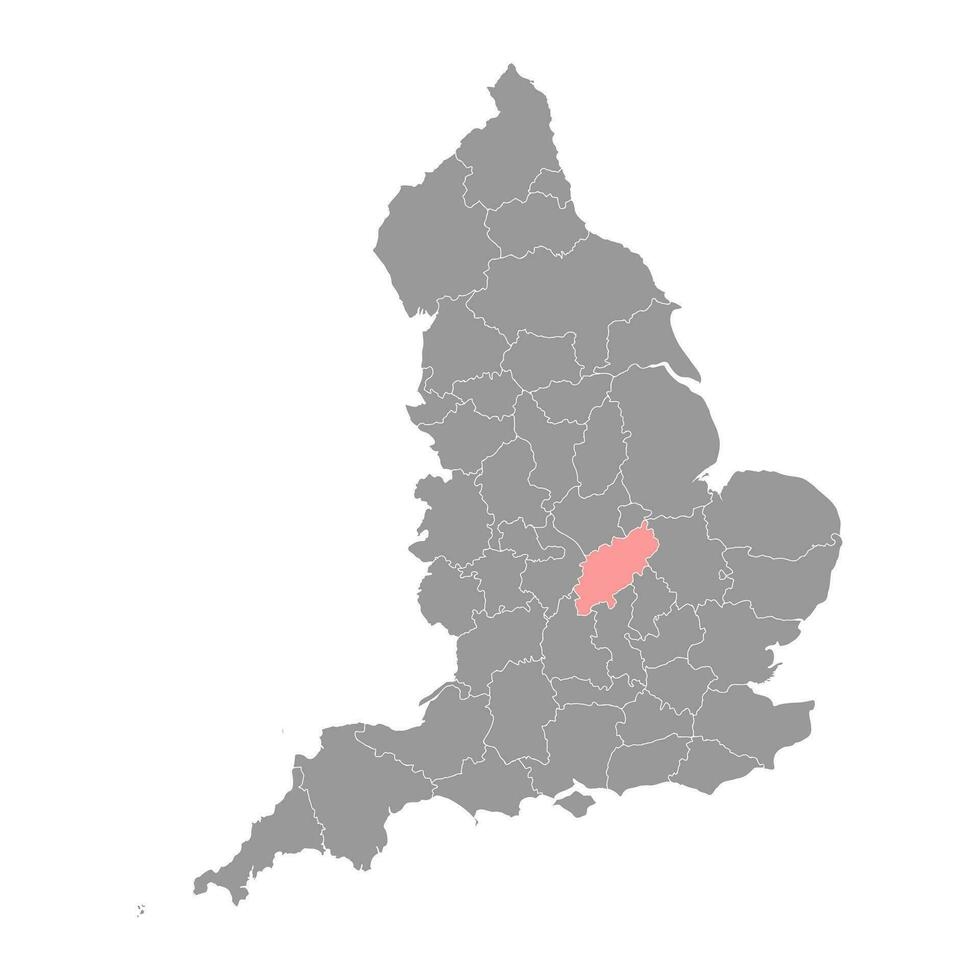 Northamptonshire mapa, cerimonial município do Inglaterra. vetor ilustração.