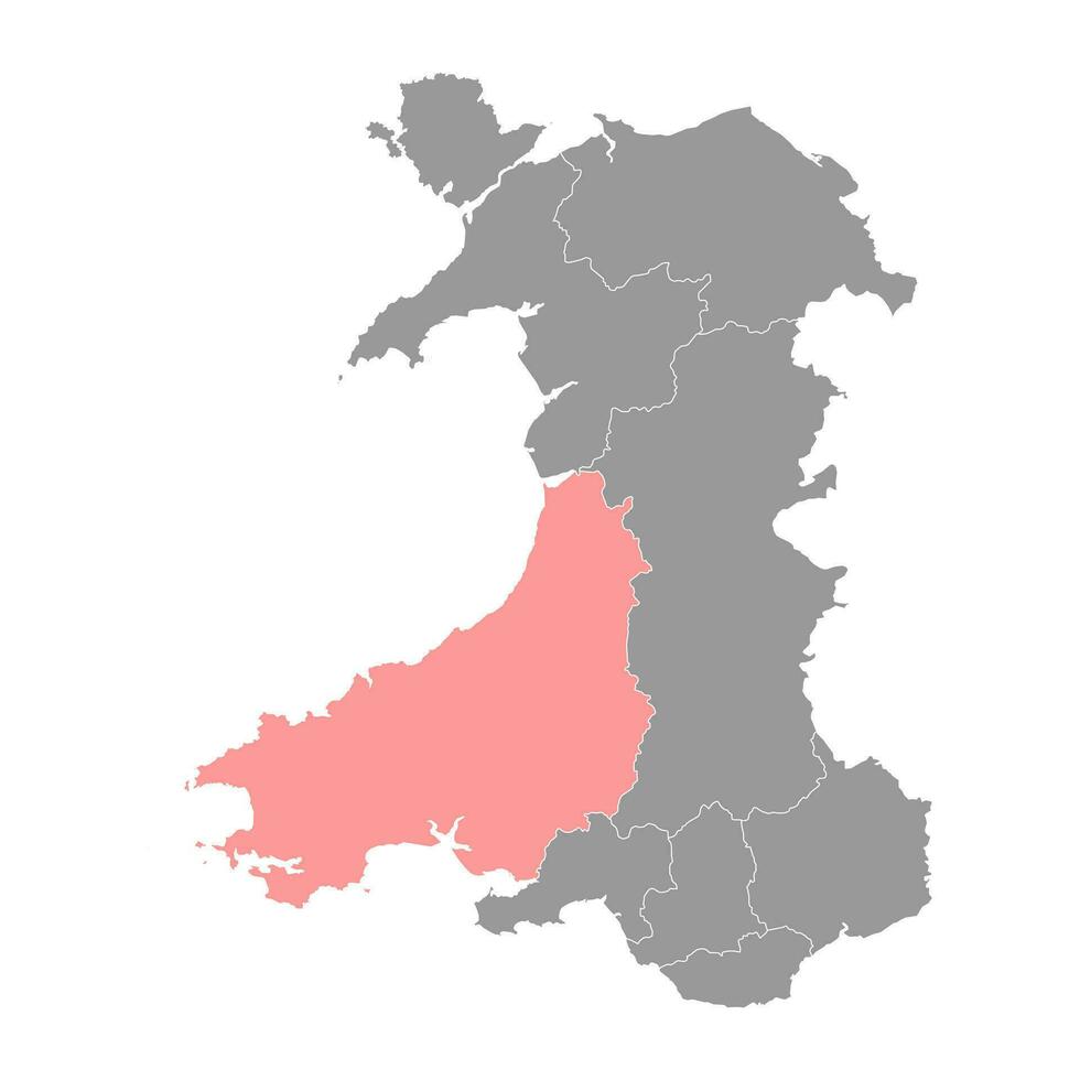 dyfed condado, País de Gales. vetor ilustração.