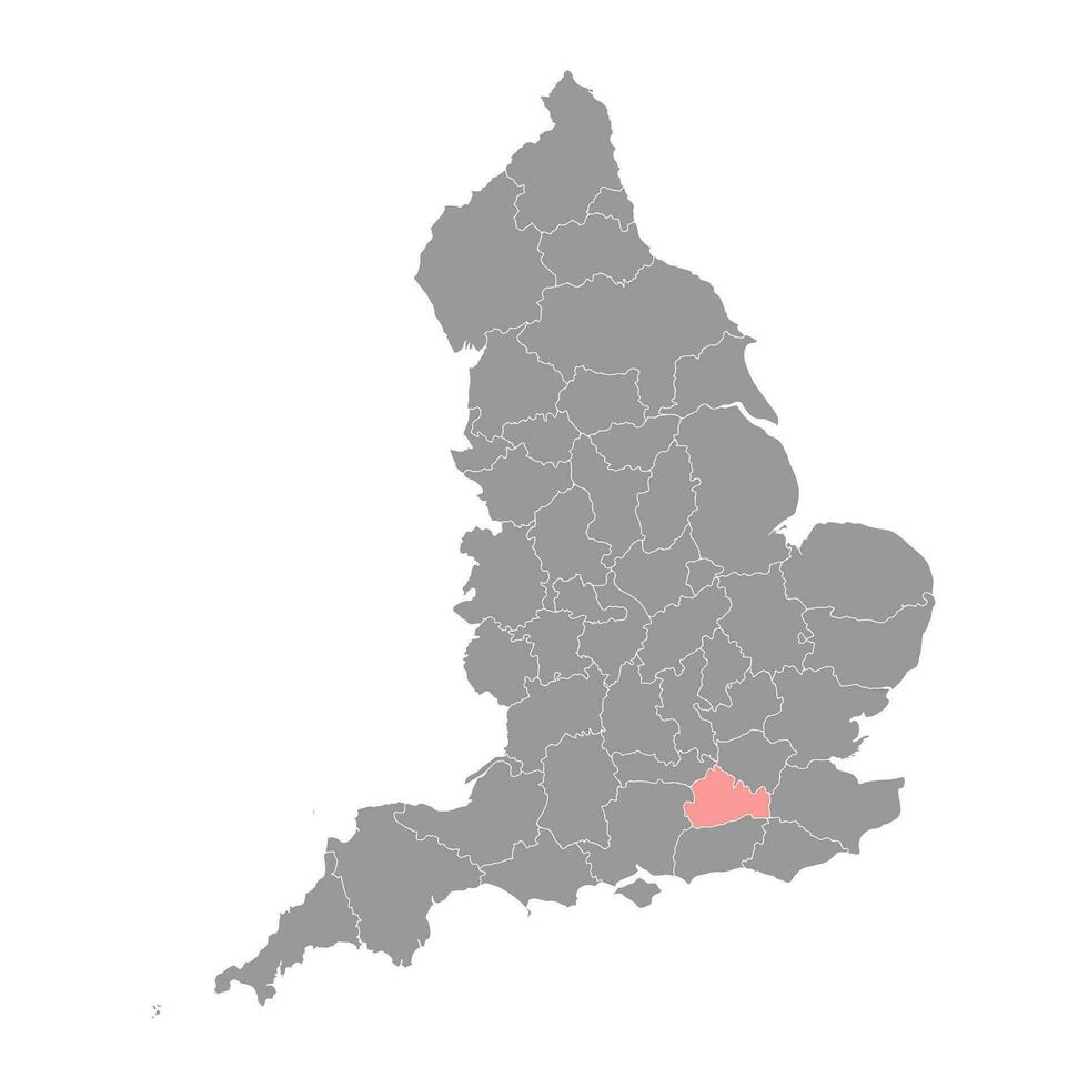 Surrey mapa, cerimonial município do Inglaterra. vetor ilustração.