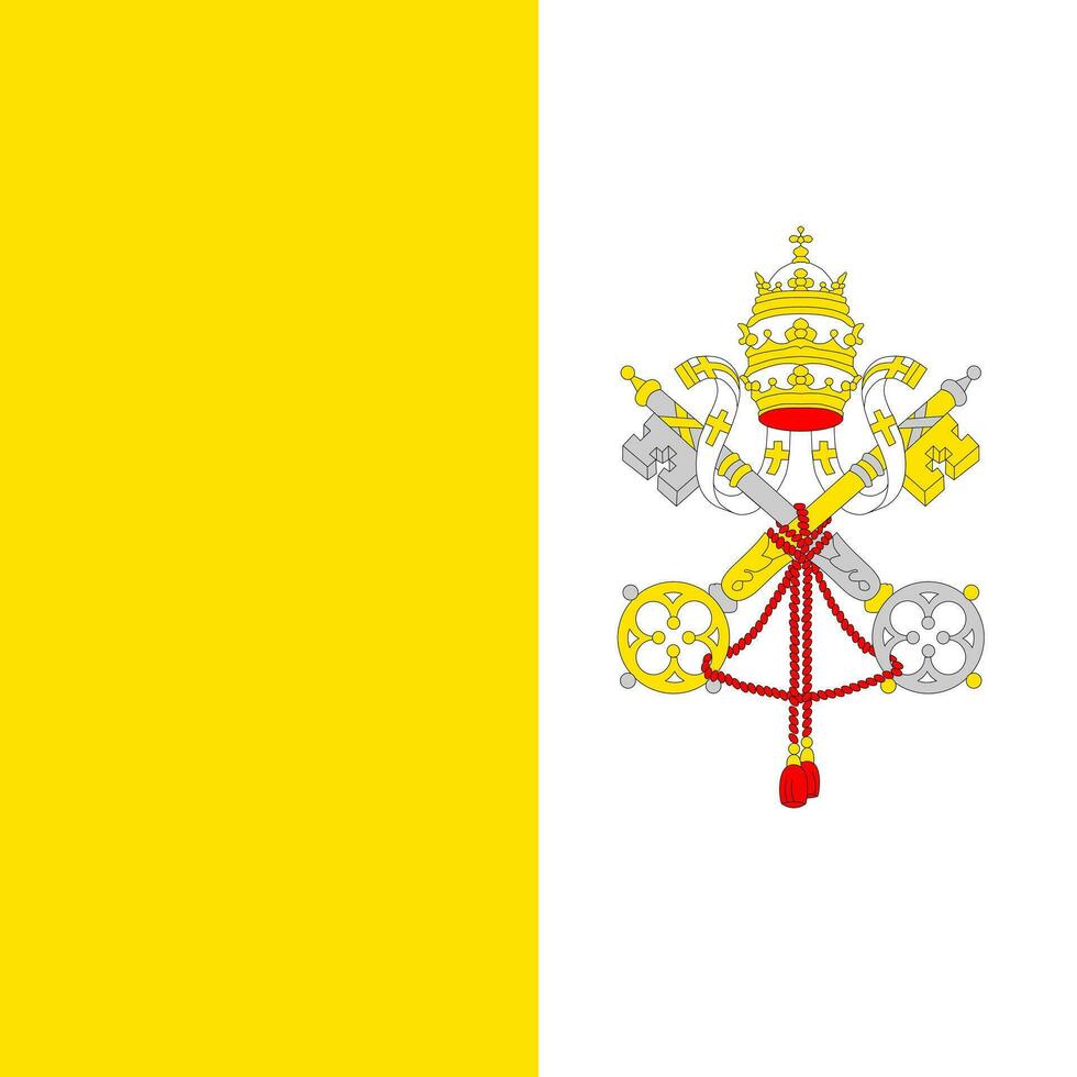 bandeira da cidade do Vaticano, cores oficiais e proporção. ilustração vetorial. vetor