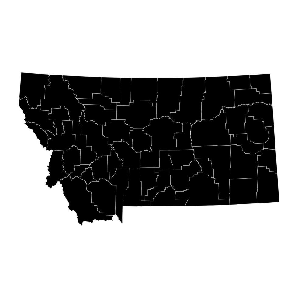 montana Estado mapa com condados. vetor ilustração.