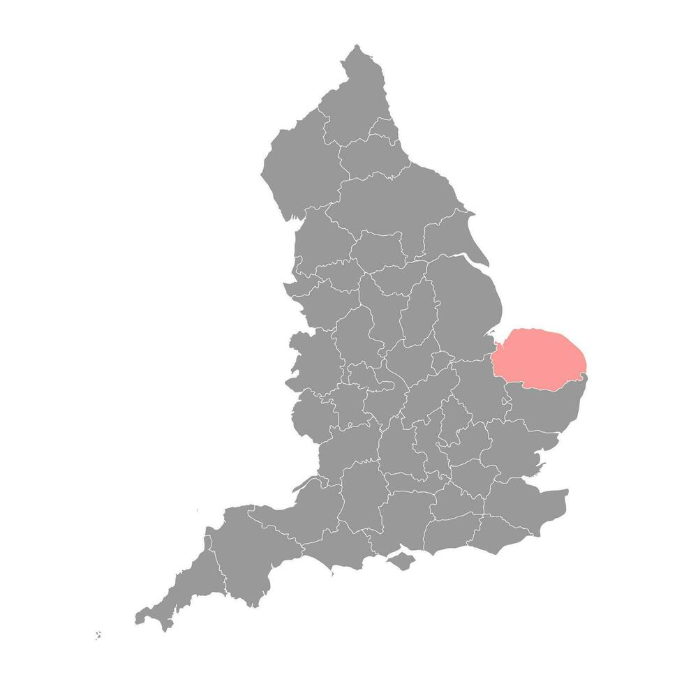 Norfolk mapa, cerimonial município do Inglaterra. vetor ilustração.