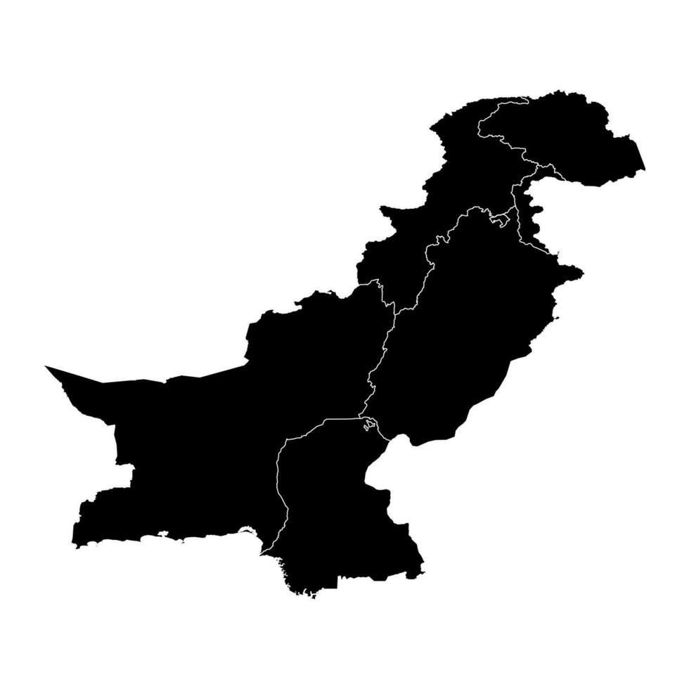 mapa do Paquistão com regiões. vetor ilustração.