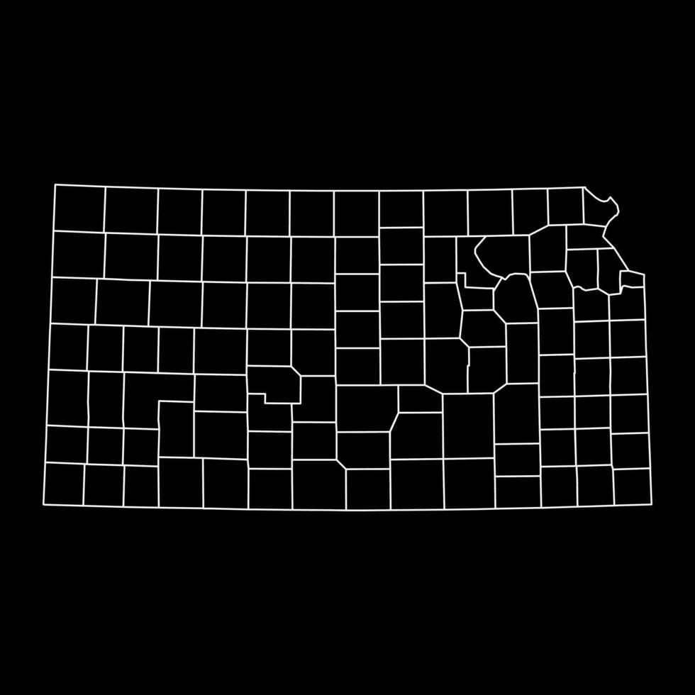 Kansas Estado mapa com condados. vetor ilustração.