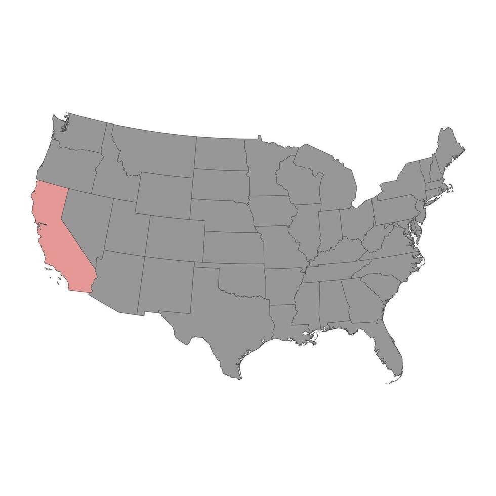 mapa do estado da Califórnia. ilustração vetorial. vetor