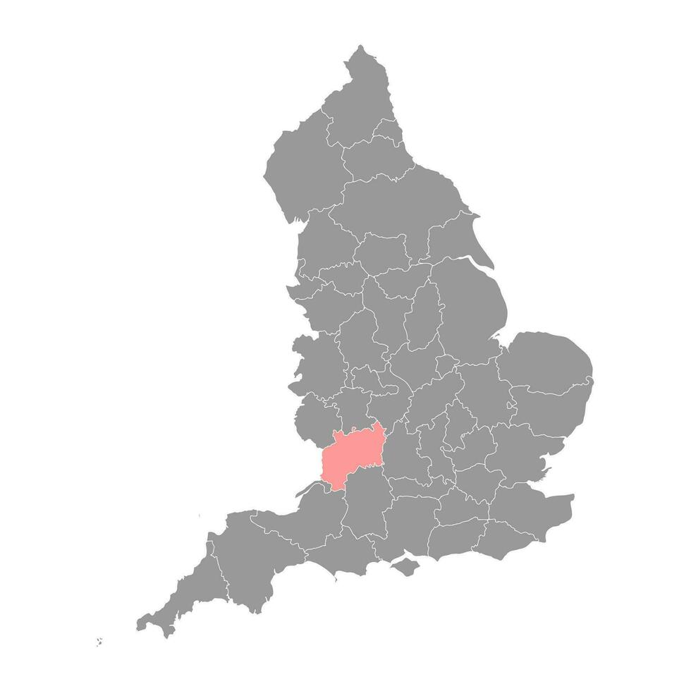 Gloucestershire mapa, cerimonial município do Inglaterra. vetor ilustração.