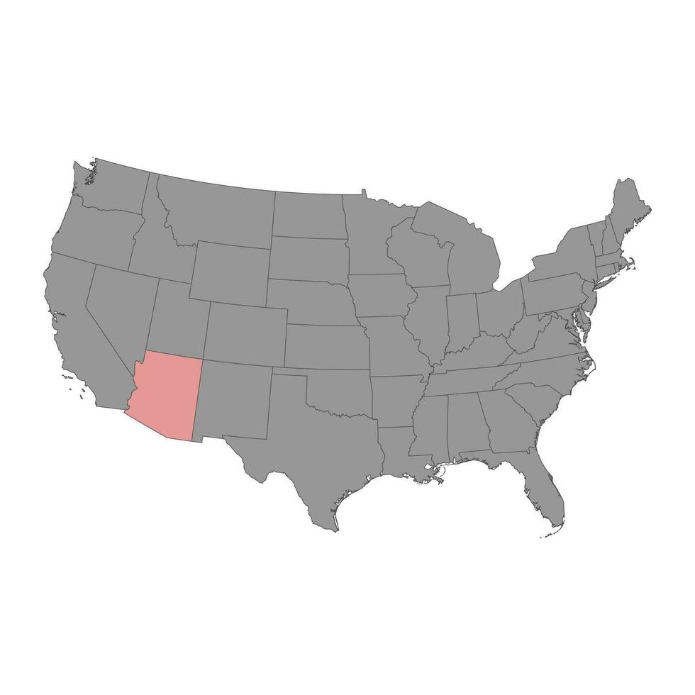 mapa do estado do arizona. ilustração vetorial. vetor