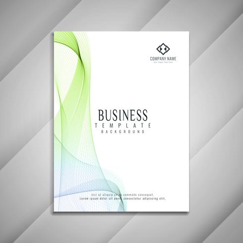 Design de modelo de folheto abstrato ondulado de negócios vetor