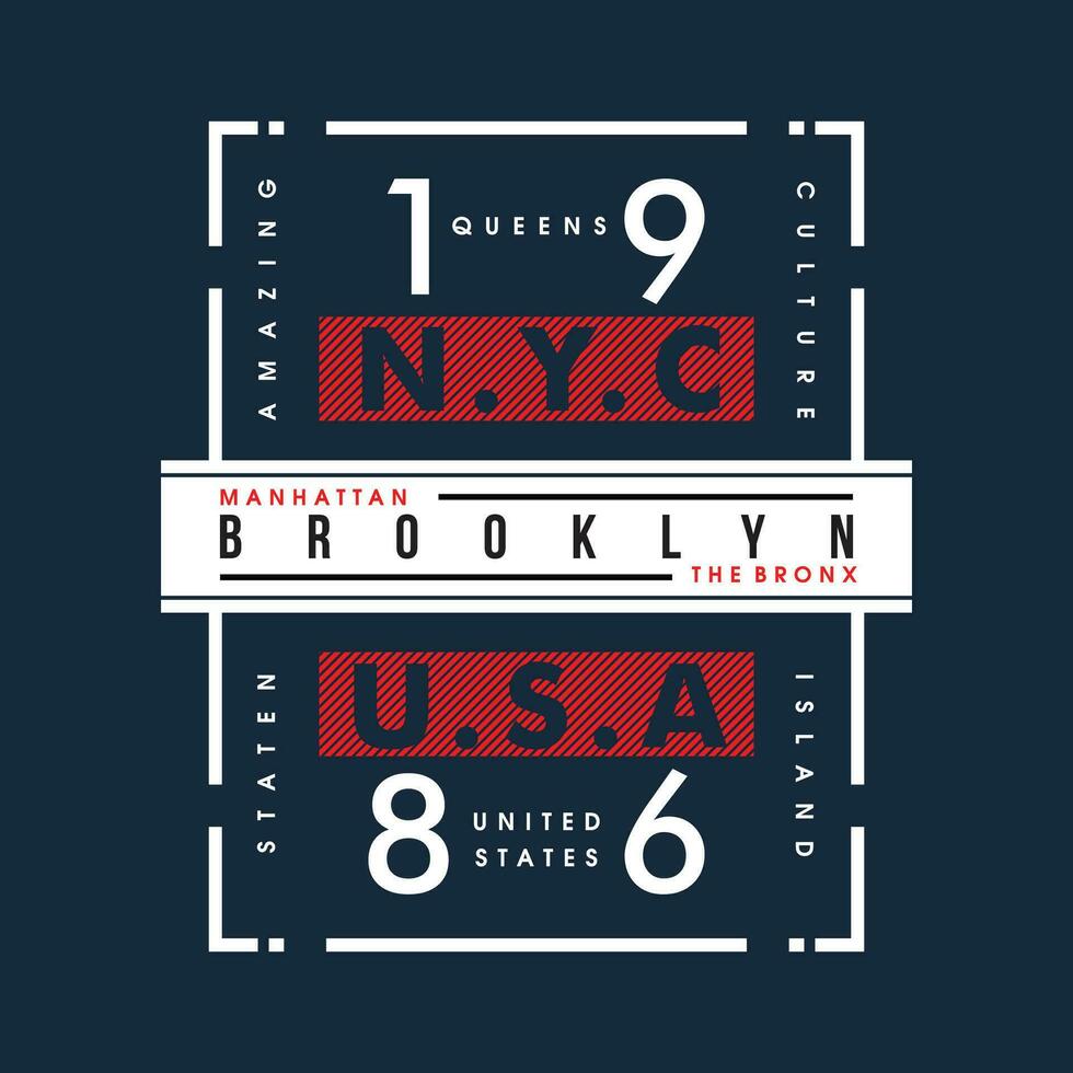 Brooklyn nyc EUA letras gráfico vetor ilustração dentro vintage estilo para t camisa