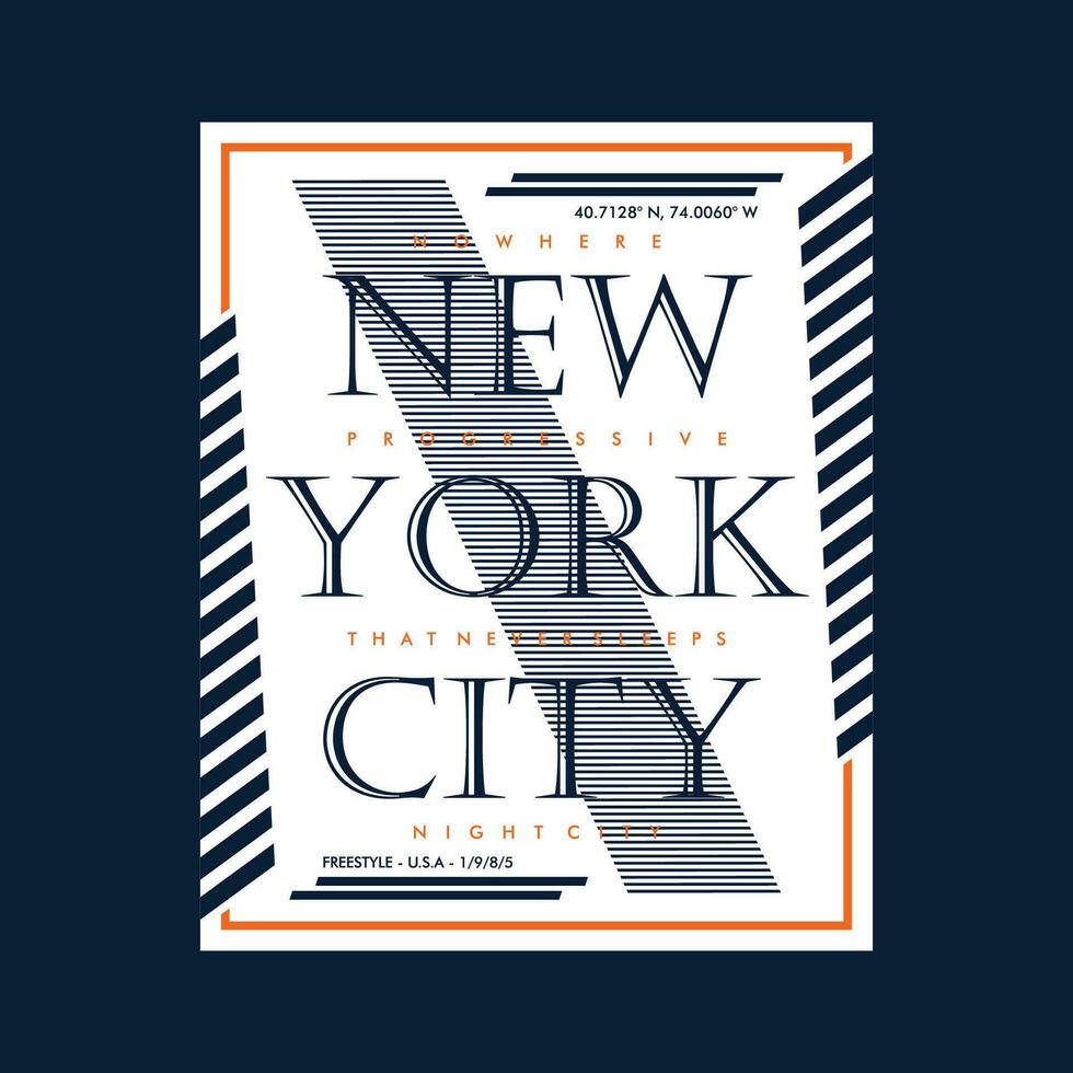 Novo Iorque plano gráfico tipografia, t camisa vetor, Projeto moda, ilustração, Boa para casual estilo vetor