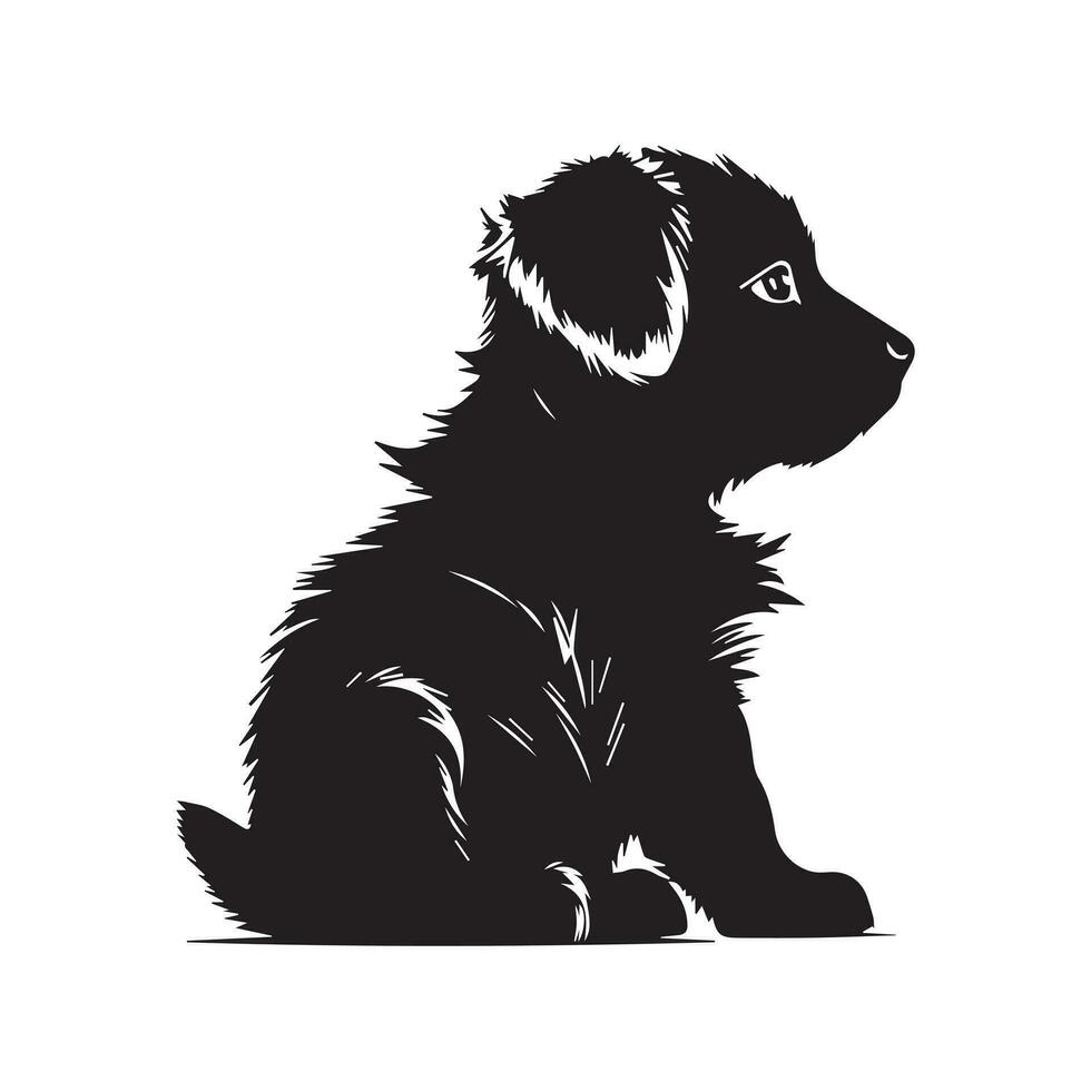 cachorro cachorro silhueta com vetor ilustração, branco fundo