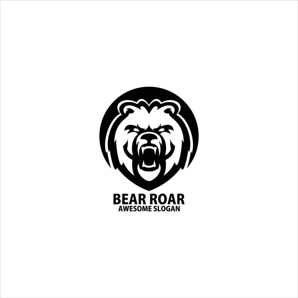Urso rugido Projeto jogos esport logotipo vetor