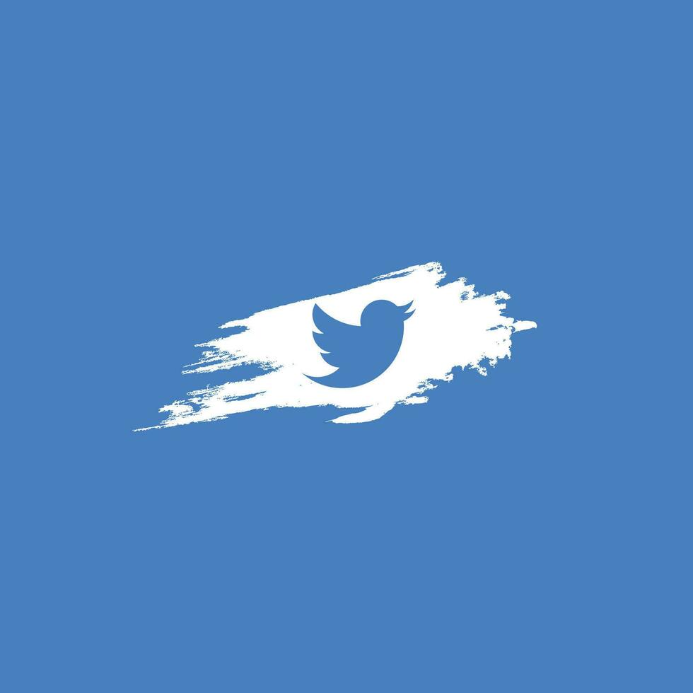 Twitter social meios de comunicação logotipo ícone com aguarela escovar, Twitter fundo vetor