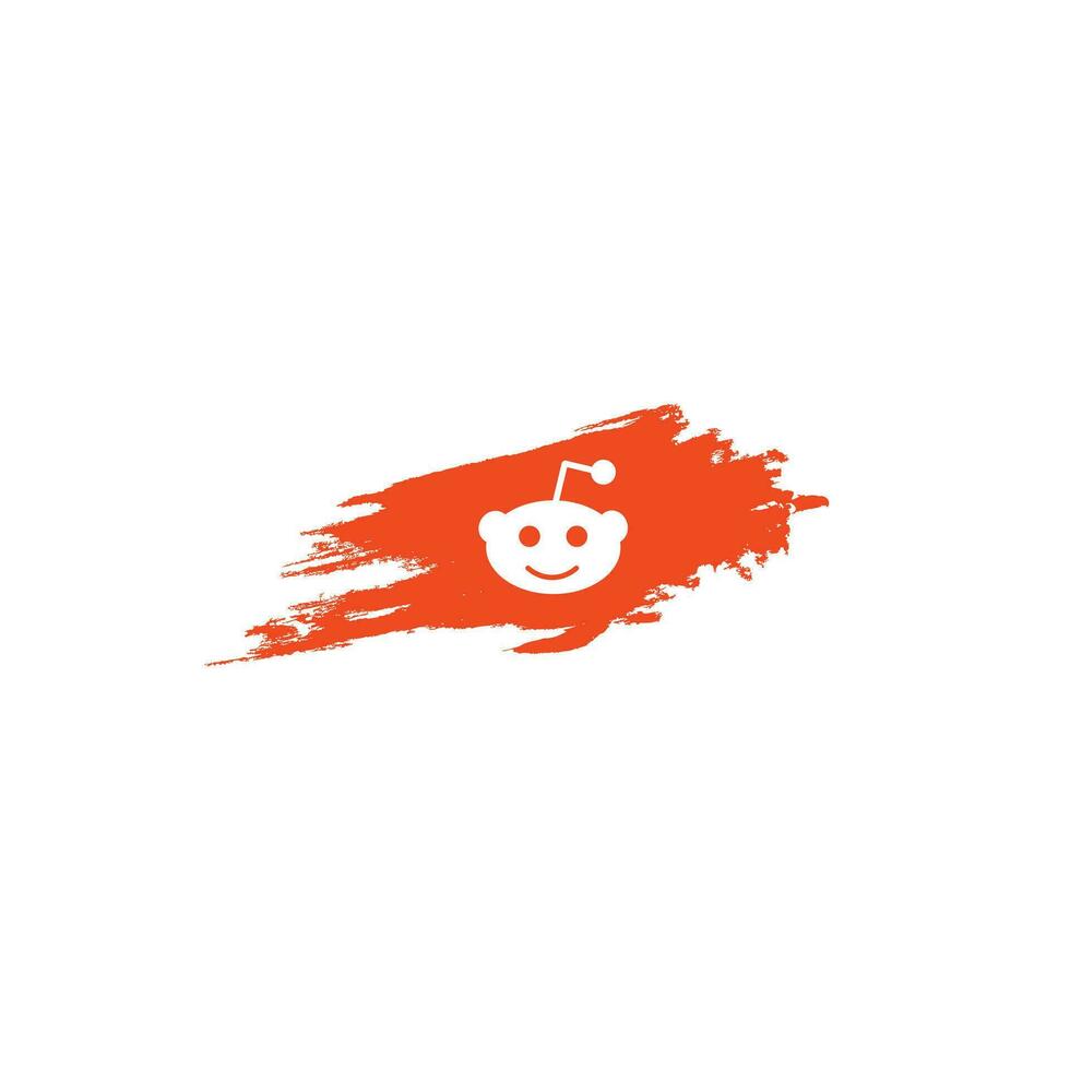 reddit social meios de comunicação logotipo ícone com aguarela escovar, reddit fundo vetor