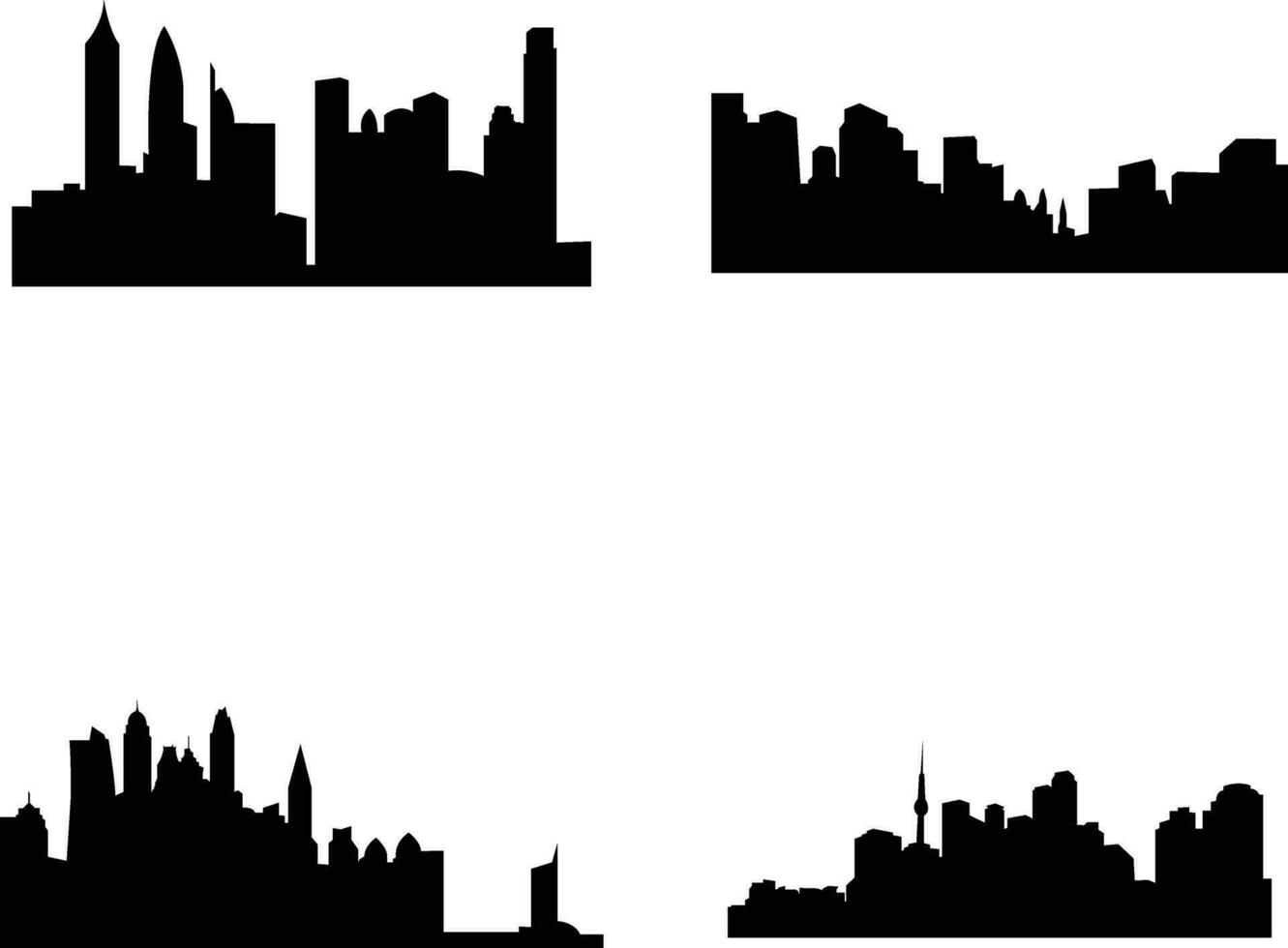 cidade silhueta conjunto elemento.para Projeto decoração.vetor ilustração vetor