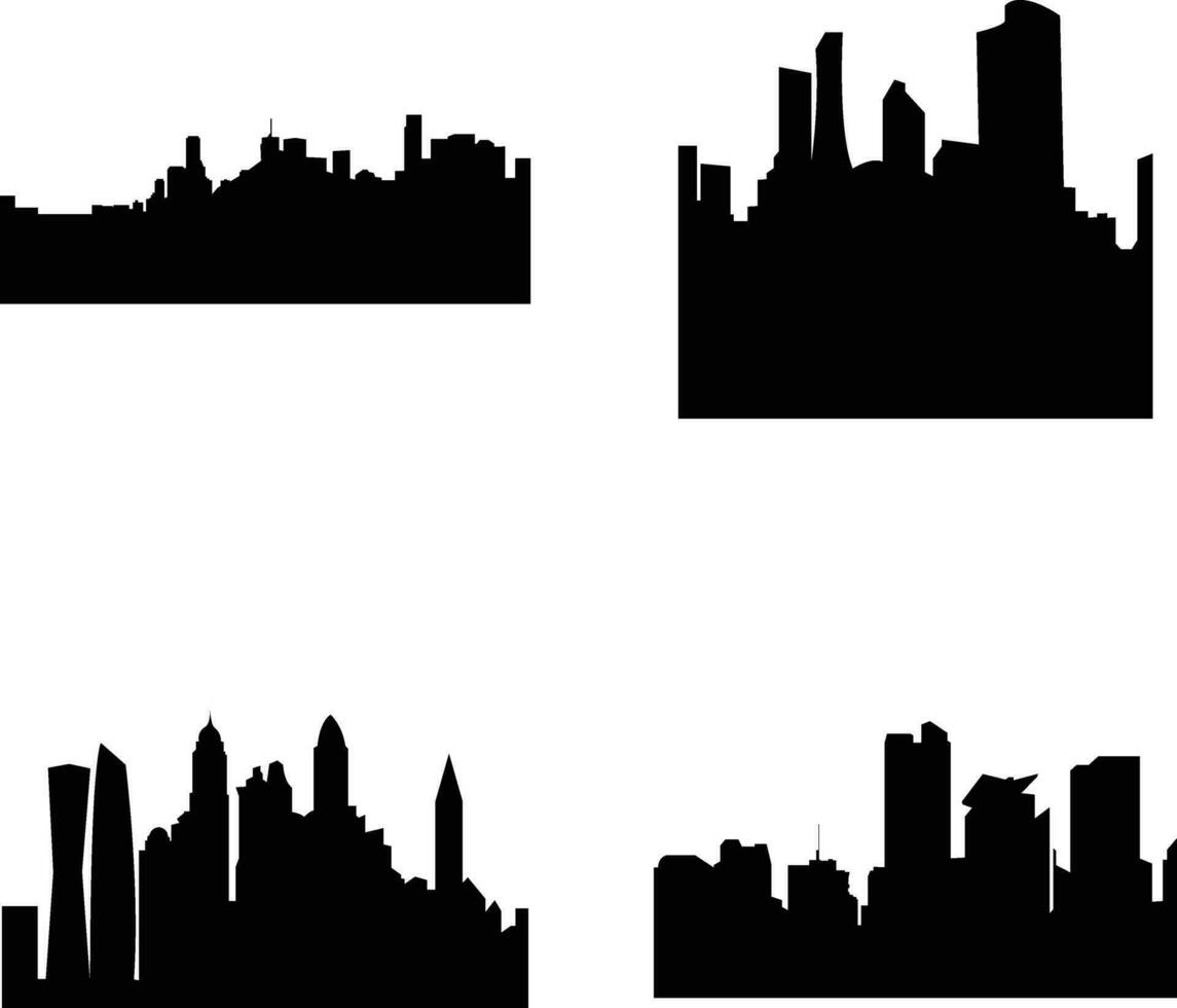 cidade silhueta conjunto elemento.para Projeto decoração.vetor ilustração vetor