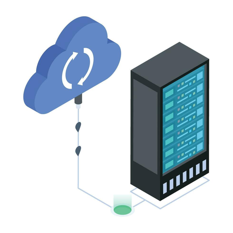 pacote do dados servidores isométrico ícones vetor