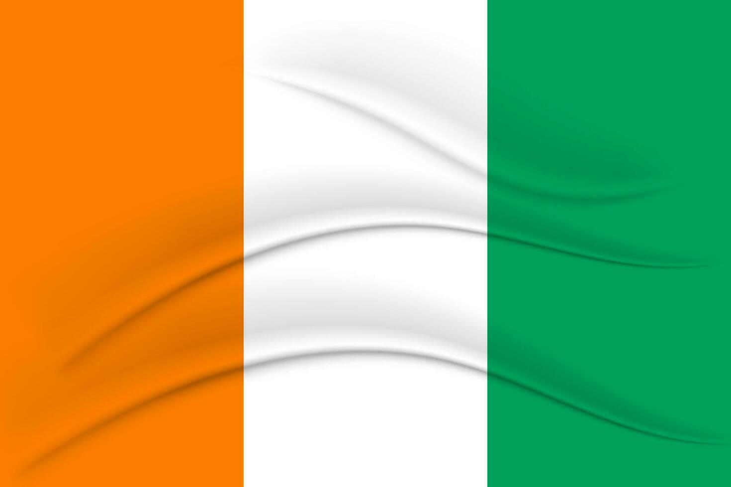 nacional bandeira do marfim costa com seda efeito. 3d ilustração, político bandeira, vetor