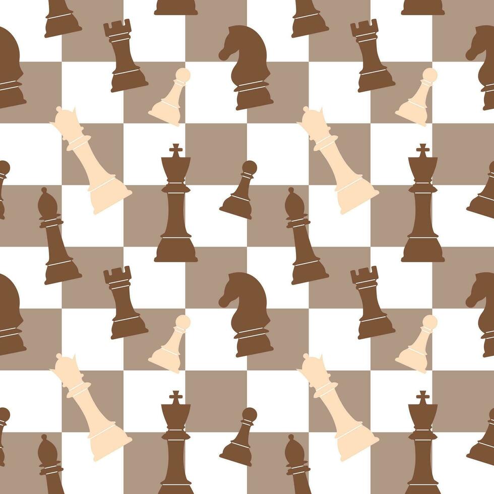 desatado padronizar do xadrez peças em uma xadrez fundo. xadrez fundo, imprimir, vetor