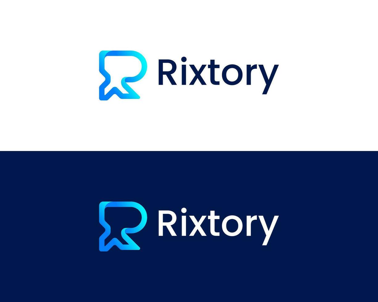 simples e minimalista rm logotipo marca vetor