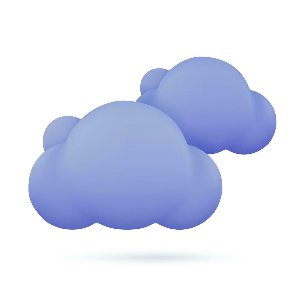 3d clima previsão ícones Preto nuvem com trovão a partir de uma tempestade. 3d ilustração vetor